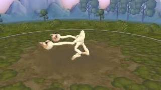 Spore man holding 2 heads