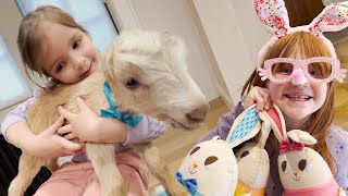 BABY GOATS and EASTER TiME CAPSULE!!  Find the Bunny game with Adley! Niko & Navey Feed goat babies by Shonduras 776,703 views 3 weeks ago 31 minutes