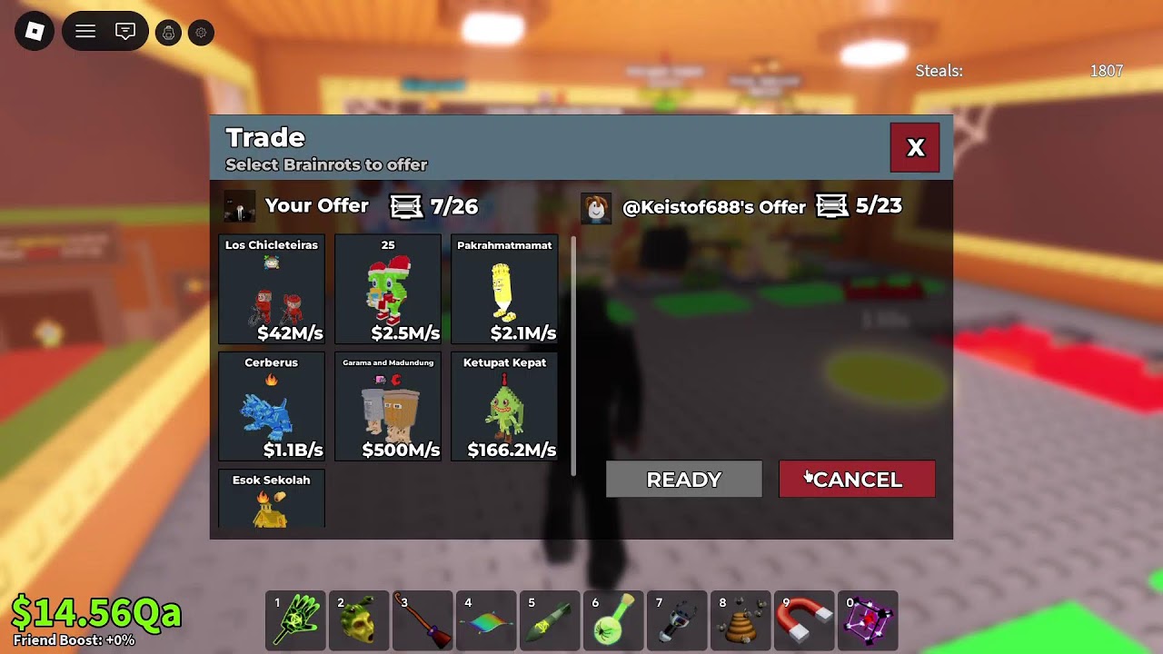 playing sab only trading machine - YouTube