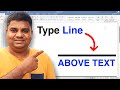 How to draw a line above text in word