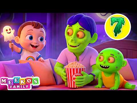 7 Zombies In Bed 👻🧟 Halloween Party Songs With Meeko's Family