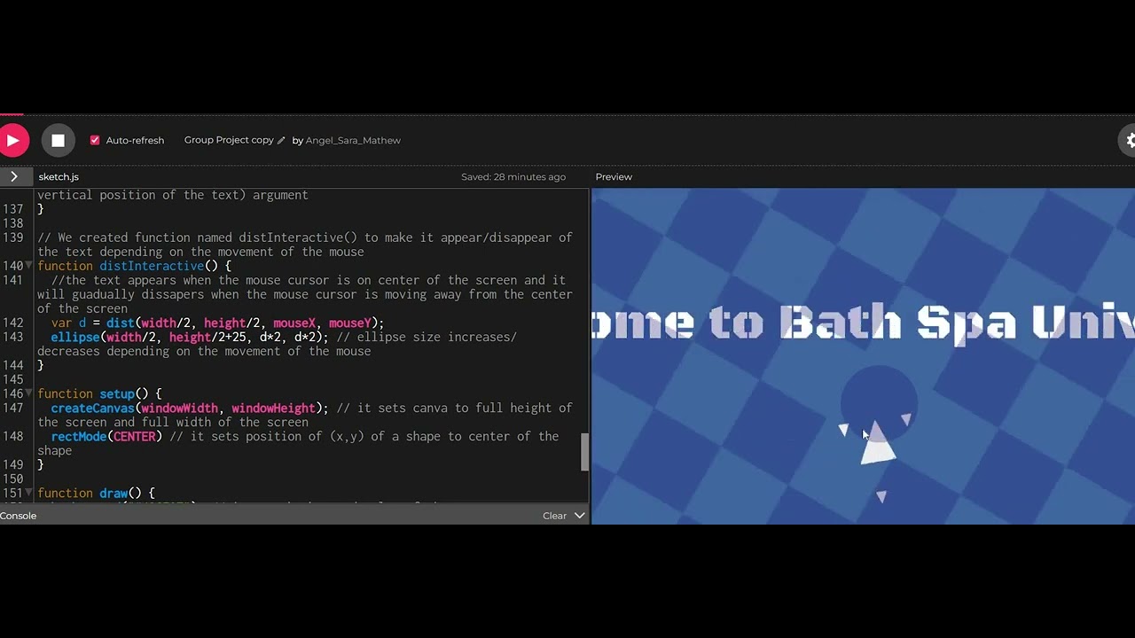 code of the interactive art - YouTube
