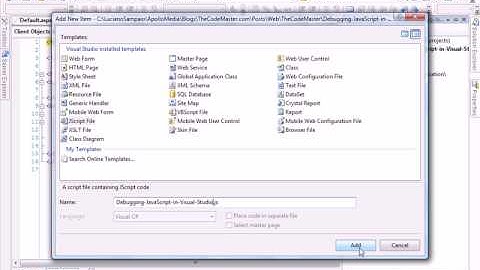 Debugging JavaScript in Visual Studio.NET