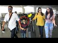 Ajay Devgn With Kajol & Children Son Yug & Daughter Nysa Spotted At Mumbai Airport