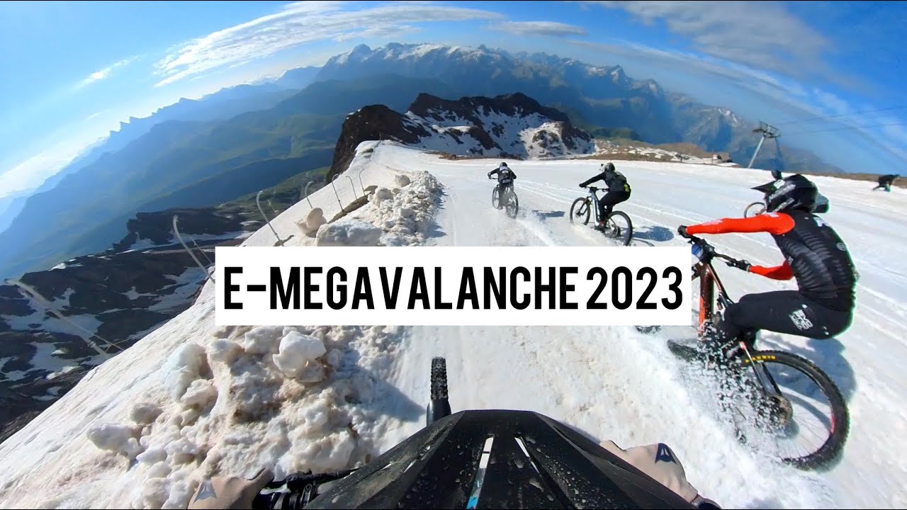 Megavalanche 2023; e-bike; slushy snow, burly bikes + crazy racing! High speed electric madness ⚡️