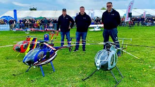 3x XXL Hughes 500E Carbon from Witte-Helicopter at RC-Helicopter-Service Flight Demo