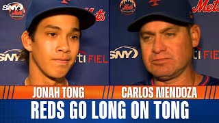 Famous Carlos Mendoza and Jonah Tong on Reds going deep three times on Tong in Mets loss Profile