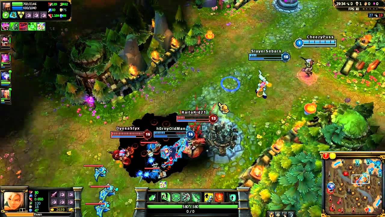 RIVEN GANKS LV 15 MORGANA   @ LV 1