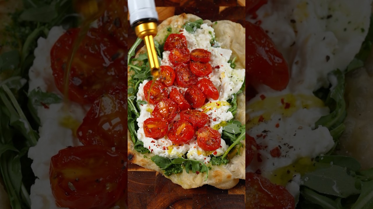 Burrata Caprese Pizza Sandwich #shorts