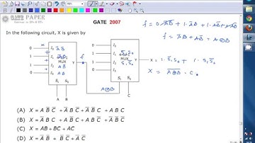 GATE 2007 ECE Output expression realized by Multiplexers