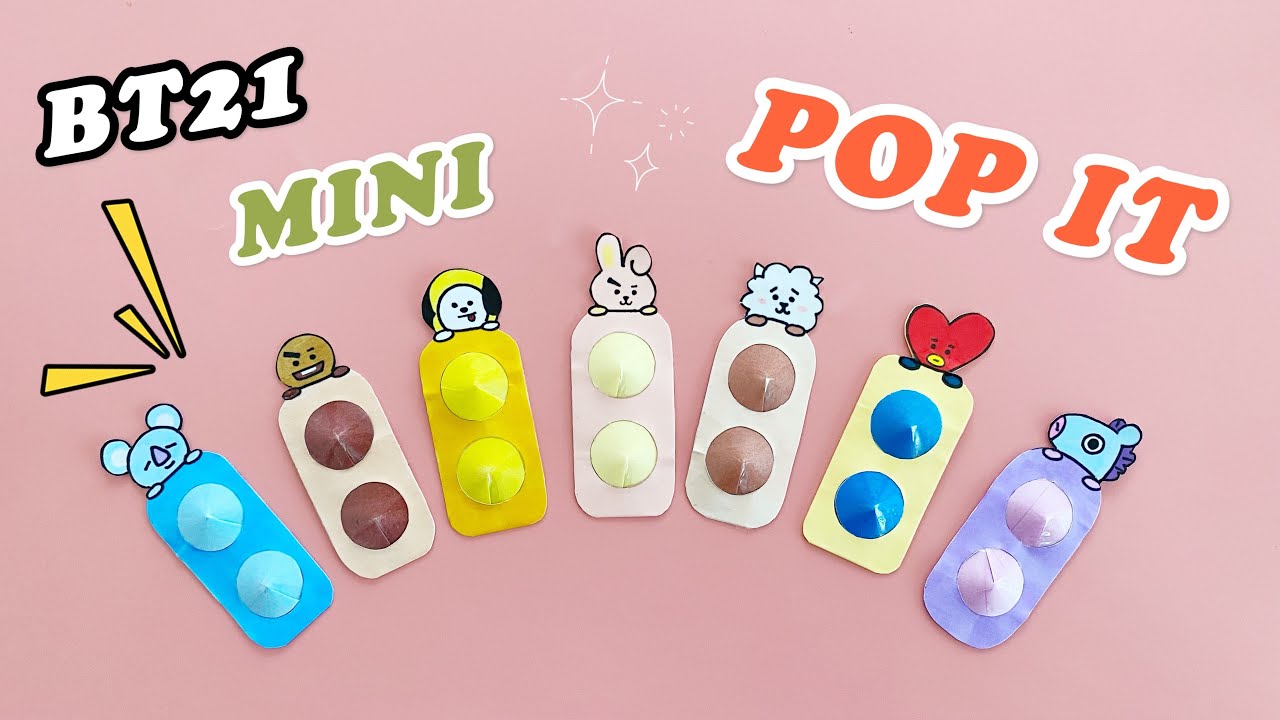 DIY Mini Pop it / BTS Pop It DIY BT21 YouTube
