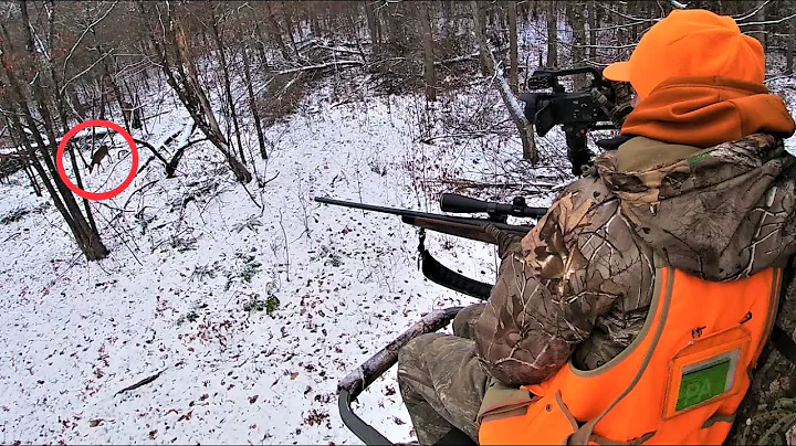 HEART SHOT at 10 YARDS in the SNOW! - PA Rifle Deer Hunting