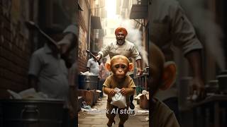 Poor Monkey Caught Stealing Food | Heart-Touching Story 🐒💔 | Emotional Street Scene”