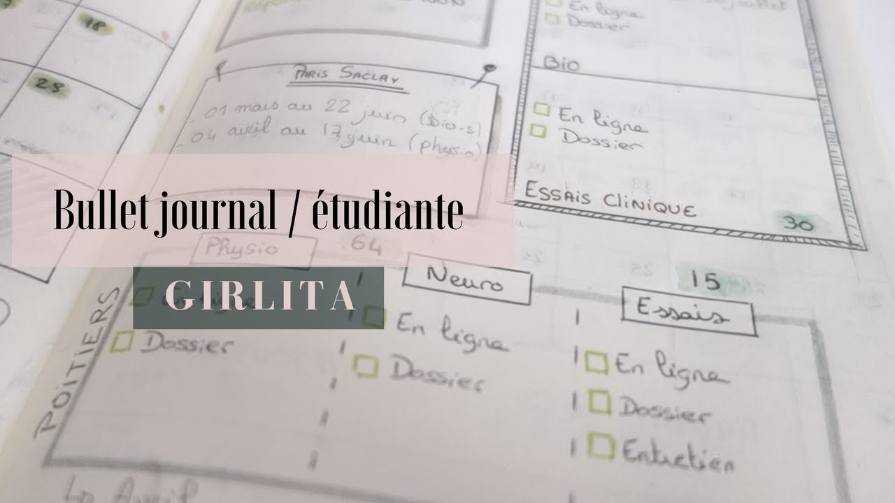 Mon BULLET JOURNAL d'ETUDIANT