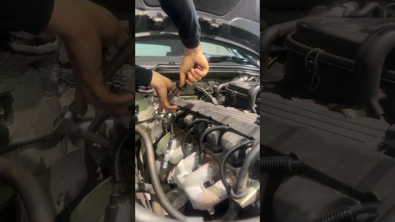 New spark plug for the old inline six🥰 #mechanic #repair #mercedes #300CE #sparkplug #diy #car