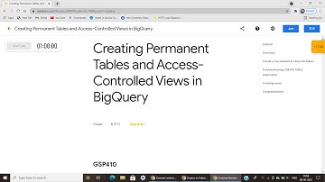 Creating Permanent Tables and Access Controlled Views in BigQuery   Qwiklabs GSP410