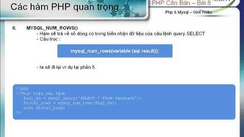 Các hàm trong PHP | Training in information technology