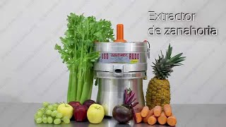 Niña Fabricación De Zumo De Zanahoria Con Un Extractor De Jugo