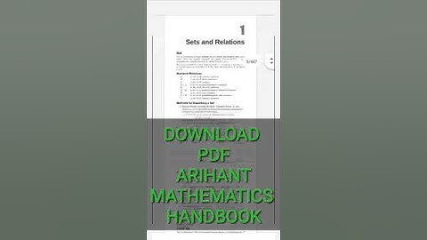 Arihant Mathematics handbook pdf #shorts