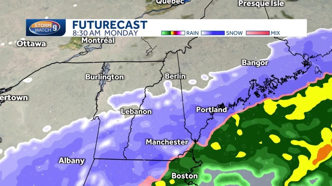 New Hampshire hourly maps: Track heavy snow Sunday night, through ...
