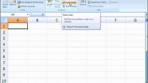 Excel VBA 2007 Setup