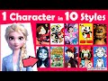 Draw Elsa in 10 Art Styles Swap Challenge | Draw 1 Character in 10 Art Styles New eBook Release