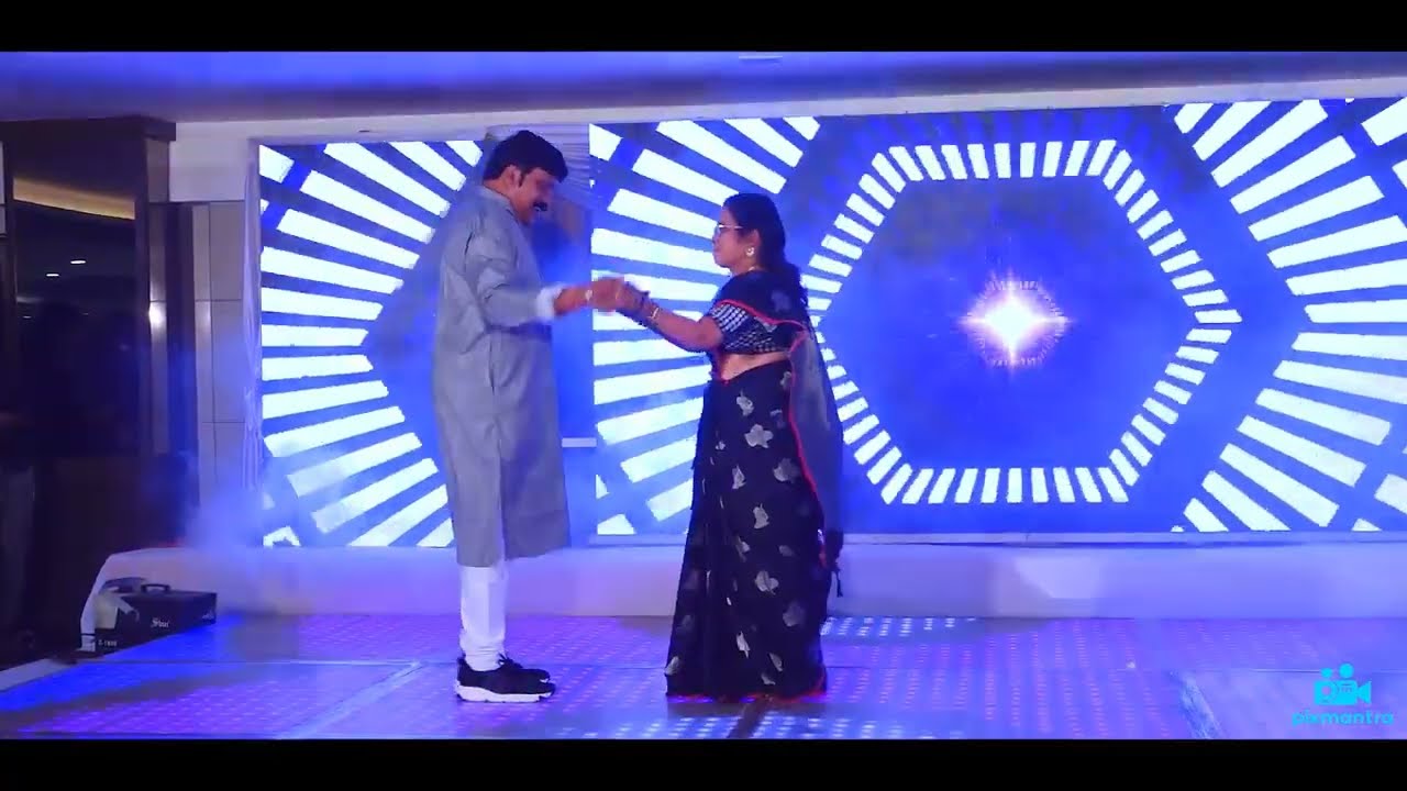 Energetic retro couple sangeet performance