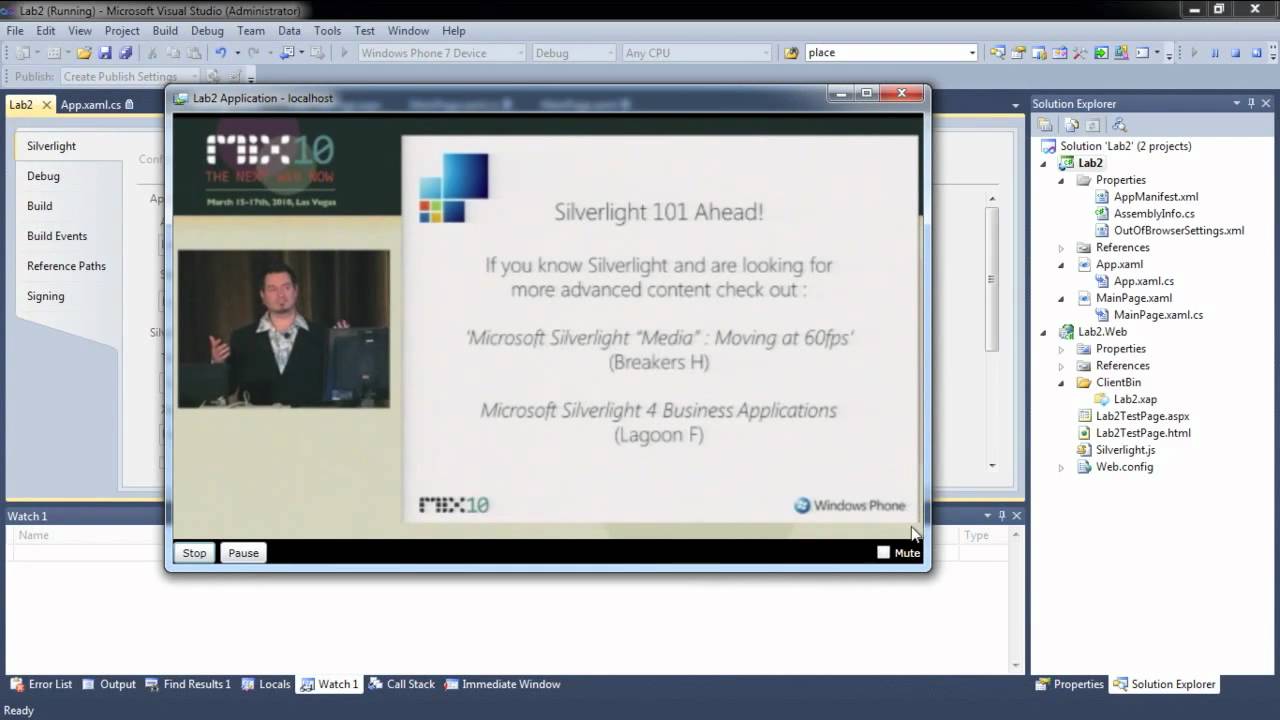 CS3240 | Silverlight Lab 2 | Introduction to Visual Studio for ...