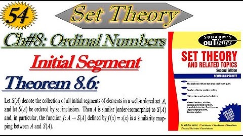 Lec#54||Initial Segment||Theorem 8.6||Set Theory by Schaum Series||Mathematics Instructor