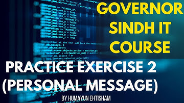 Governor Sindh IT Course | Practice Exercise 2 (Personal Message) | TypeScript and Node.js