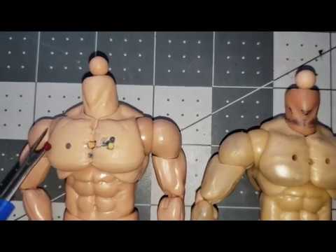 Action Figures Disassembled undressed Superman body vs Punisher body 