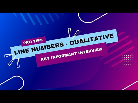 LINE NUMBERS FOR THE TRANSCRIBED MINUTES (KEY INFORMANT INTERVIEW - QUALITATIVE)