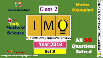 Math Olympiad IMO NSO Class 2 Set B Solved Paper 2019