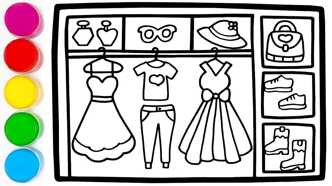 Wardrobe Drawing, Painting, Coloring | Let's Draw a Picture, Paint Together