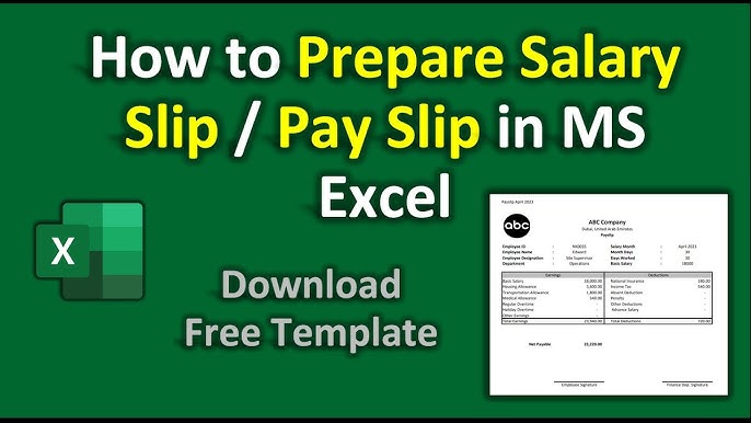 How to Prepare Salary Slip in MS Excel | Salary Slip Format | Payslip Template - YouTube how-to-prepare-salary-slip-in-ms-excel-salary-slip-format-payslip-template-youtube