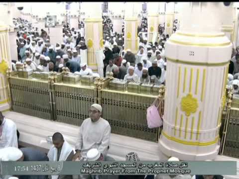 صلاة المغرب من المسجد النبوي يوم السبت 8 ربيع اول 1437هـ الشيخ حسين ال الشيخ حفظة الله 