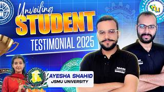 Success Story Ft. AYESHA SHAHID – JSMU University MDCAT 2025-26 | High Achiever