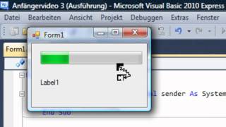 Visual Basic 2010 Tutorial - Progressbarvalue im Label anzeigen (Anfängervideo 3)