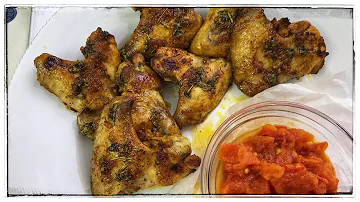 Arabic Style Chicken Wings - Spicy Chicken Wings with Fresh Hot Tomato Salsa by Suzanne Husseini