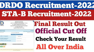 DRDO STA-B Result Out||DRDO STA-B Cut Off||DRDO Official Cut Off||DRDO STA-B Recruitment-2022
