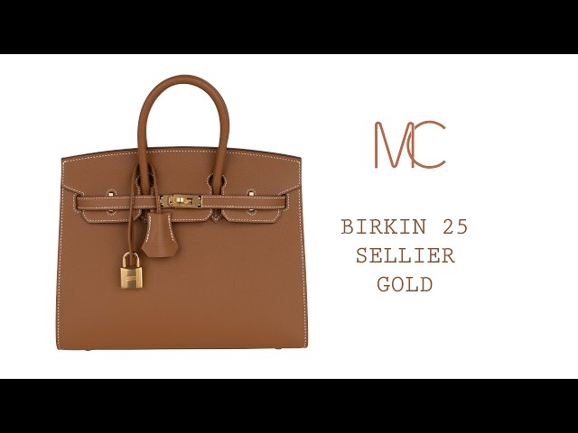Hermes Gold Epsom Leather Gold Finish Birkin 25 Bag
