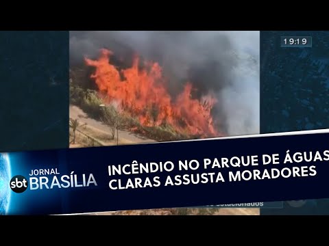 Incêndio no Parque de Águas Claras assusta moradores | Jornal SBT Brasília 13/09/2019