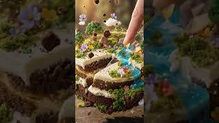 🏝️🔪 Crystal Knife Cutting a Floating Island Cake | Fantasy ASMR ✨