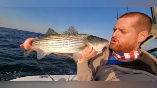 Fall Striper fishing off Barnegat Inlet New Jersey