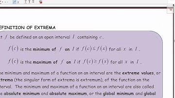 3.1 Extrema on an Interval