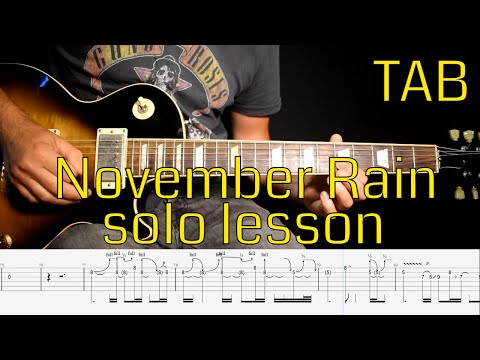 Guns N Roses - November Rain Solo Lesson With Tabs