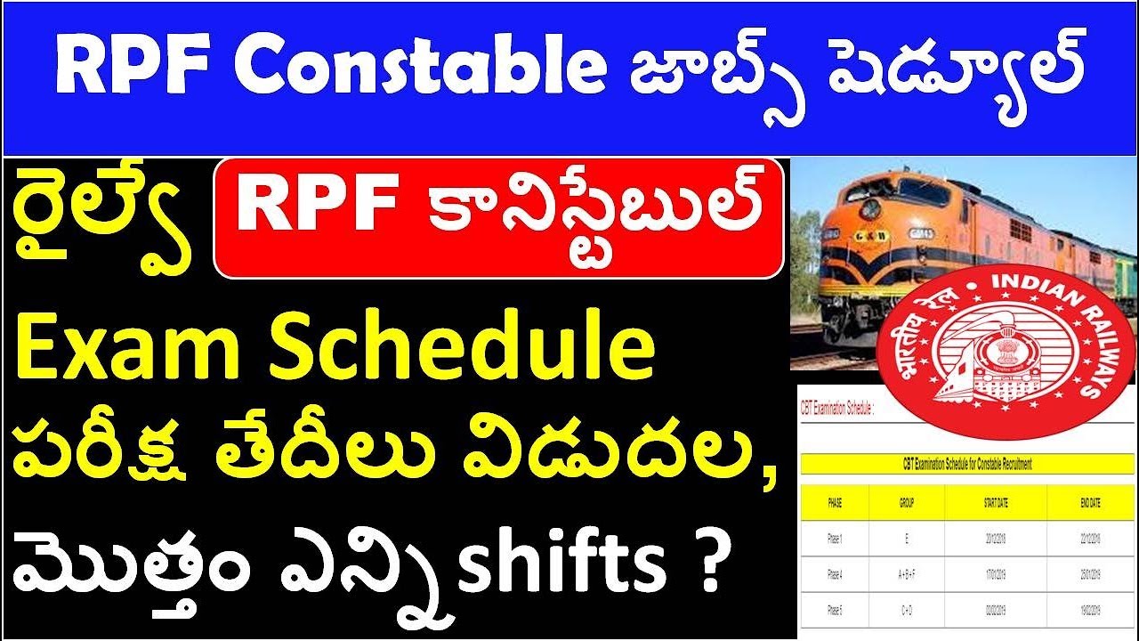 Rrb Rpf Constable Exam Schedule 2018 Dates Out