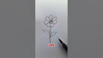 Easy Flower Drawing for Beginners | Quick and Beautiful #art #foryou #shorts #draw #satisfying #ad