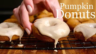 Baked Pumpkin Donuts | Maple Glazed Pumpkin Donuts | Juicing Peaches 🍑