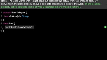 Learn Swift: Boss delegate (Chapter 20 Lesson 5)